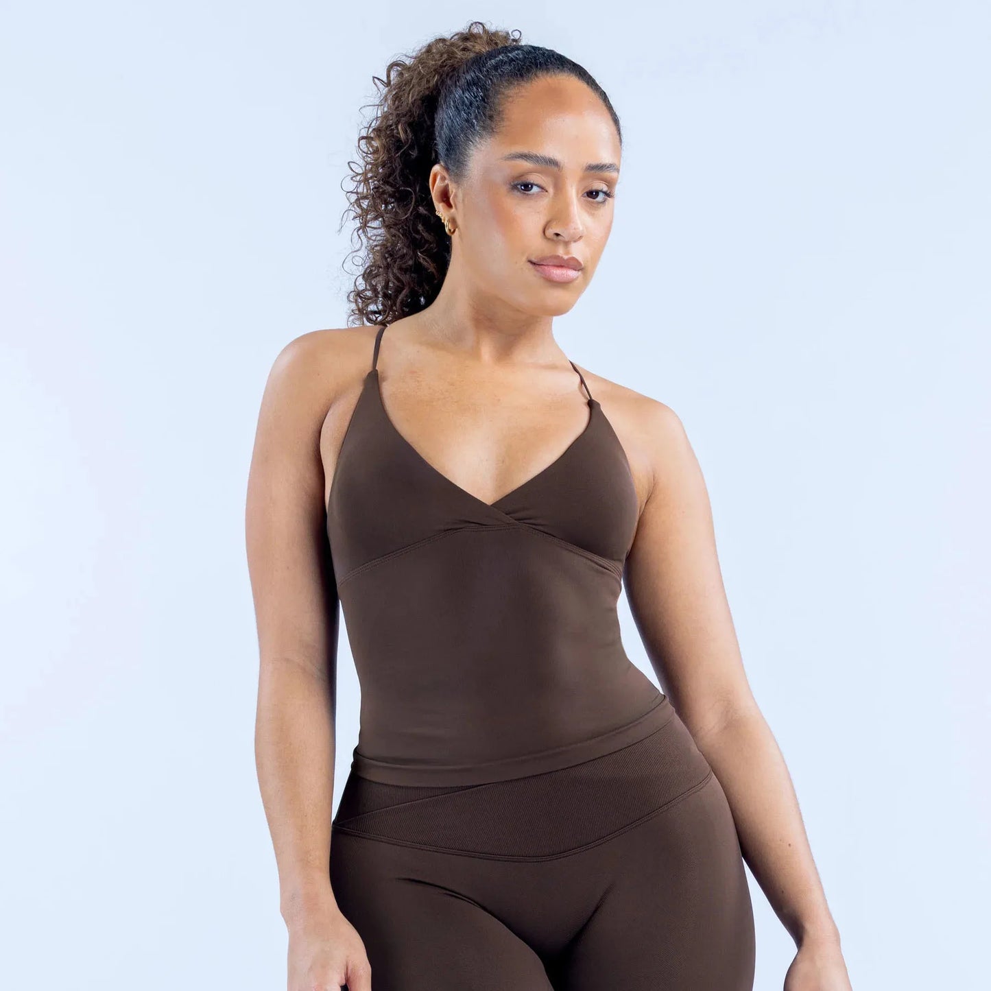 High Elasticity with Chest Pad, Full Matte Nylon, Thin Shoulder Beautiful Tight Body, Long Vest, Seamless Fitness Comfortable.