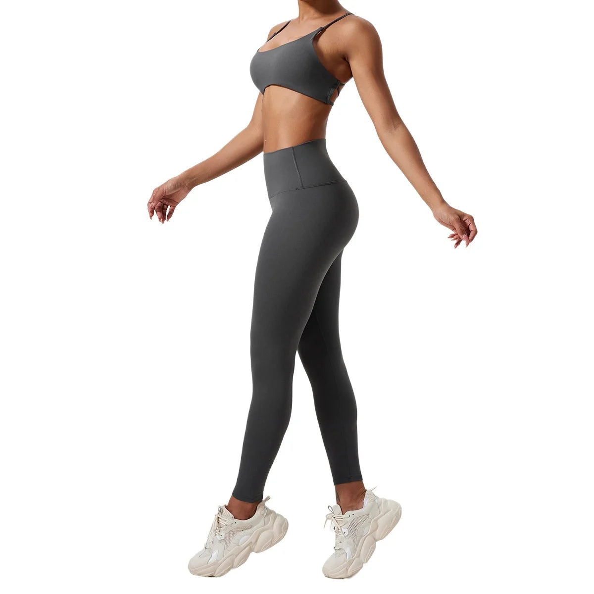LezyanXR Nude Beautiful Back Breathable Tight Quick Drying 2 Pieces Gym Yoga Sport Running Exercise Workou Set Womens Outfits